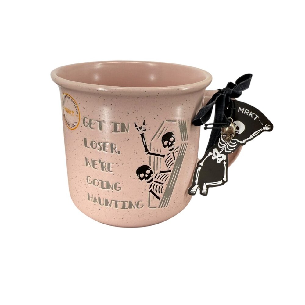 Halloween Mean Girls Get In Loser, We're Going Haunting Skeleton Coffin Pink Mug - Picture 4 of 16